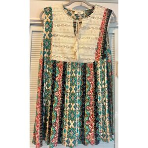 Hayden Los Angeles 100% Rayon Boho Colorful Cottagecore Tassels Size M